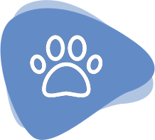 Icon blauer Hintergrund weiße Tatze